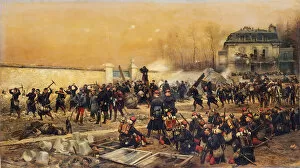 Detaille Jean Baptiste Edouard Gallery: The Defense of Champigny, 1879. Creator: Jean Baptiste Edouard Detaille