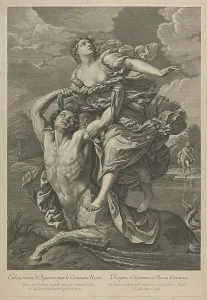 Deianeira Prints: Dejanira being abducted by the centaur Nessos