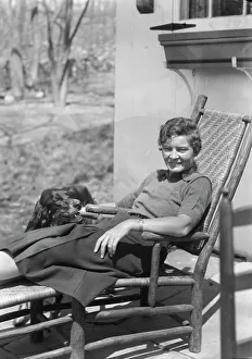 Sun Lounger Prints: DeLamar, Alice, Miss, with dog