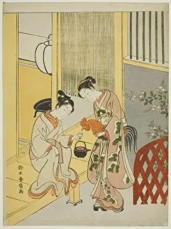 Rose Gallery: Delaying the announcement of dawn, c. 1767 / 68. Creator: Suzuki Harunobu