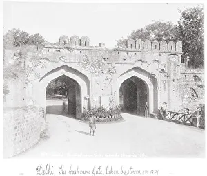 Bourne Samuel Prints: Delhi, The Cashmere Gate, taken by storm in 1854, Late 1860s. Creator: Samuel Bourne