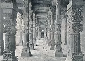 Plate Ltd Gallery: Delhi. Corridor of Hindu Pillars in Kutub Mosque, c1910. Creator: Unknown