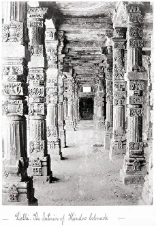 Bourne Samuel Prints: Delhi, The Interior of Hindoo Colonade, Late 1860s. Creator: Samuel Bourne