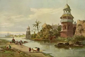Viscount Prints: Delhi - The Kings Palace from the River, 1840s, (1901). Creator: Charles Stewart Hardinge
