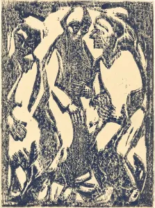 Deliberating Prints: Deliberation (Beratung), 1913. Creator: Christian Rohlfs