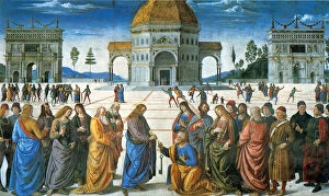 Saint Peter Gallery: Delivery of the Keys to Saint Peter, 1481. Artist: Perugino (ca. 1450-1523)