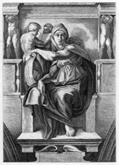 Vatican Prints: The Delphic Sibyl, 1509 (1870). Artist: Trichon Monvoisin