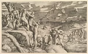 Fleeing Gallery: The Deluge. Creator: Attributed to Monogrammist 9 (Italian)