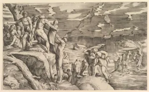 Veneziano Battista Franco Gallery: The Deluge. Creator: Attributed to Monogrammist 9 (Italian)