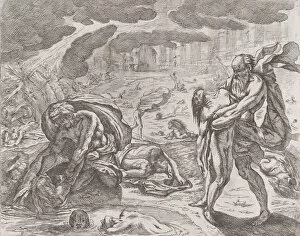 The deluge, figures being pulled from the water, ca. 1640-42. Creator: Pietro Testa