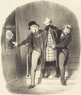 Suspicion Prints: Un demenagement furtif, 1847. Creator: Honore Daumier