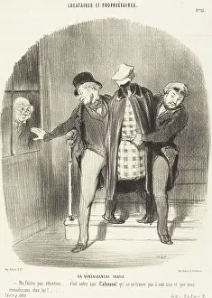 Suspicion Prints: Un demenagement furtif, 1847. Creator: Honore Daumier