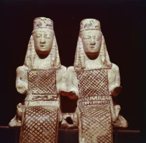 Side By Side Prints: Demeter and Persephone in a carriage, c620 BC