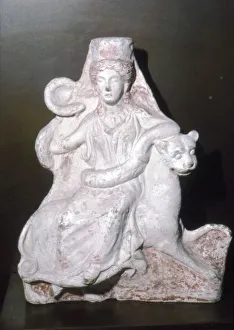Panther Prints: Demeter seated on a Panther, Greek Terracotta, c350 BC