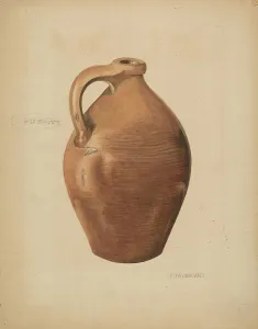 Jordan John Prints: Demi-John Pottery, c. 1937. Creator: John Jordan