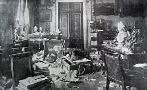 Bolshevic Gallery: The demolished study of Tsar Nicholas II at the Winter Palace, 1917