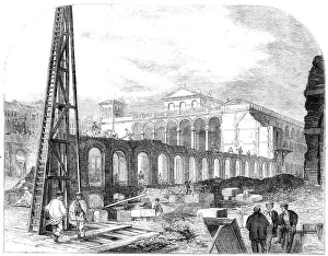 Masonry Prints: Demolition of Hungerford Market to make room for the Charing-Cross Railway Station