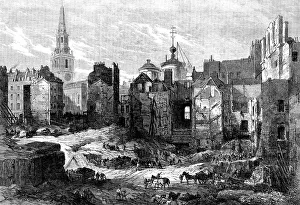 Jackson M Prints: Demolition of Hungerford Market: view looking towards the Strand