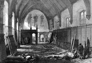 Panelling Prints: Demolition of the old dining-hall of the Inner Temple, 1869. Creator: Unknown