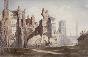 Faed Prints: Demolition of old houses near Walbrook to make way for King William Street