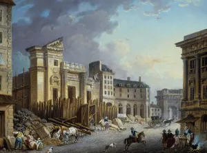 Demachy Pierre Antoine Prints: Demolition of Saint-Barthelemy church, c1791. Creator: Pierre-Antoine Demachy