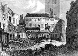 H Rc Prints: Demolition of the Saracen's Head, Snow-Hill, 1868. Creator: RCH
