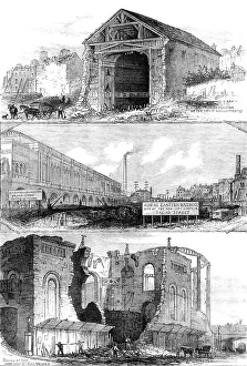Construction Site Prints: Demolitions for the Great Eastern Railway extension to Broad-Street