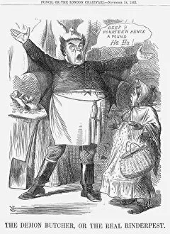 The Demon Butcher, or the Real Rinderpest, 1865. Artist: John Tenniel