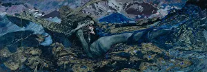 Human Prints: The Demon downcast, 1902. Artist: Vrubel, Mikhail Alexandrovich (1856-1910)