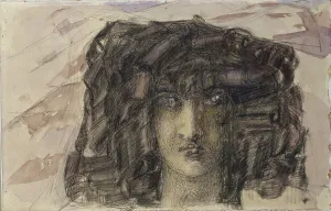 Demons head. Illustration to the poem The Demon by Mikhail Lermontov, 1890-1891. Artist: Vrubel, Mikhail Alexandrovich (1856-1910)