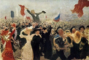 Solidarity Collection: The Demonstration of 17th October, 1905, c1900-1930. Artist: Il ya Repin
