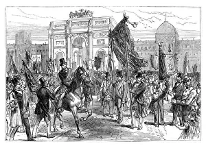 Freemason Prints: Demonstration of the Paris Freemasons, France, 1870 (late 19th century)