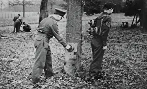 Research Prints: Demonstration of how to place limpet mines, c1943. Creator: British Government