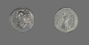 Gemini Prints: Denarius (Coin) Depicting the Dioscuri, 49 BCE. Creator: Unknown