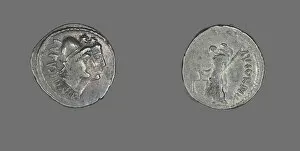 Castor And Pollux Gallery: Denarius (Coin) Depicting the Dioscuri, 49 BCE. Creator: Unknown