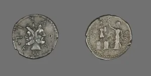 Janus Prints: Denarius (Coin) Depicting the God Janus, 119 BCE. Creator: Unknown