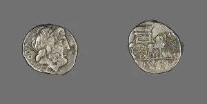 Denarius (Coin) Depicting the God Jupiter, about 87 BCE. Creator: Unknown