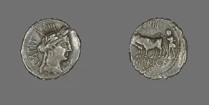 Ceres Prints: Denarius (Coin) Depicting the Goddess Ceres, 81 BCE. Creator: Unknown