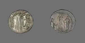 Society Gallery: Denarius (Coin) Depicting the Goddess Concordia, about 62 BCE. Creator: Unknown