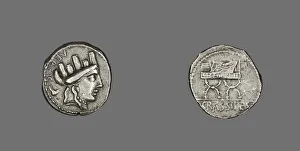 Denarii Prints: Denarius (Coin) Depicting the Goddess Cybele, 84 BCE. Creator: Unknown