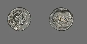 Diane Dephese Prints: Denarius (Coin) Depicting the Goddess Diana, about 68 BCE. Creator: Unknown