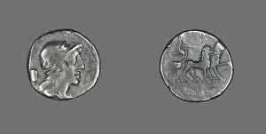 Denarii Gallery: Denarius (Coin) Depicting a Helmeted Head of Attis, about 78 BCE. Creator: Unknown