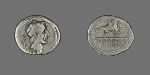 Denarii Gallery: Denarius (Coin) Depicting King Ancus Marcius, 56 BCE, issued by L. Marcius Philippus