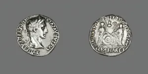 Denarius (Coin) Portraying Emperor Augustus, 2 BCE-4 CE. Creator: Unknown