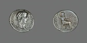 Denarius (Coin) Portraying Emperor Augustus, 14-37. Creator: Unknown