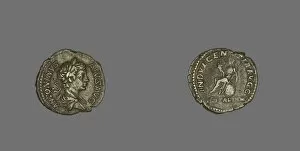 Assassination Gallery: Denarius (Coin) Portraying Emperor Caracalla, 203. Creator: Unknown