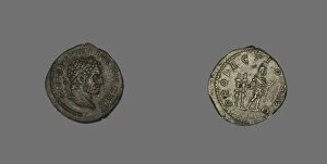 Murder Collection: Denarius (Coin) Portraying Emperor Caracalla, 213. Creator: Unknown