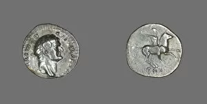 Denarii Gallery: Denarius (Coin) Portraying Emperor Domitian, 77-78. Creator: Unknown