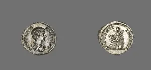 Severan Prints: Denarius (Coin) Portraying Emperor Geta, 199-204. Creator: Unknown