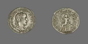 Denarii Gallery: Denarius (Coin) Portraying Emperor Gordian III, 241-243. Creator: Unknown